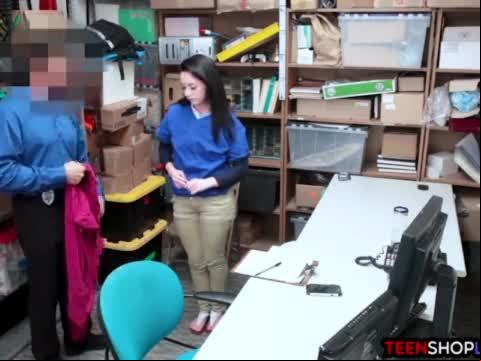 Tiny teen thief gets busted and banged by a LP officer